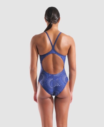 arena Women's Fireflow Lightdrop Back One Piece Swimsuit Navy/Team Navy