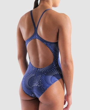 arena Women's Fireflow Lightdrop Back One Piece Swimsuit Navy/Team Navy
