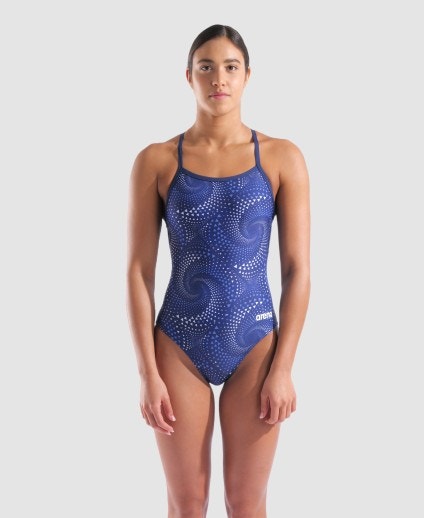 arena Women's Fireflow Lightdrop Back One Piece Swimsuit Navy/Team Navy