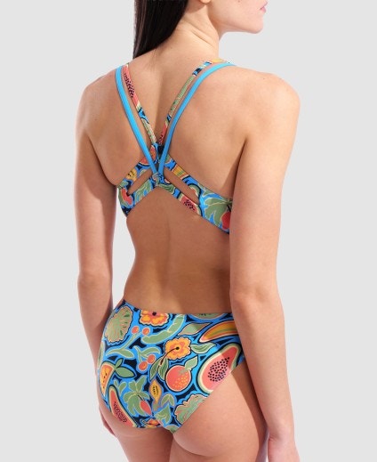 arena Women's Fruits Lace Plus Back One Piece Swimsuit Multi Turquoise/Multi 