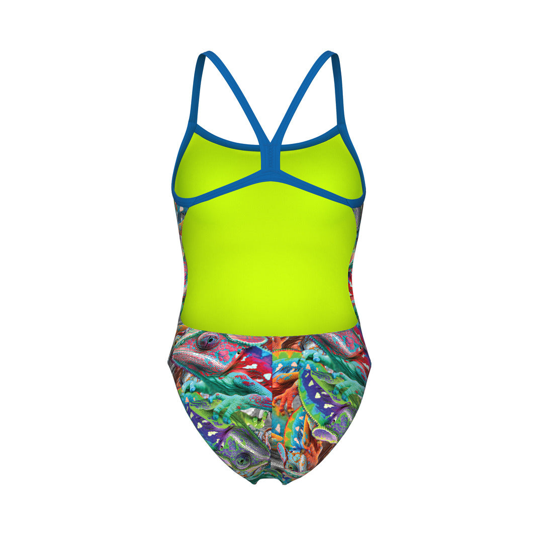 arena Women's Iguanas Challenge Back One Piece Swimsuit multicolor/blue