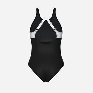 arena Women's Linda Cross Back One Piece Swimsuit black/white