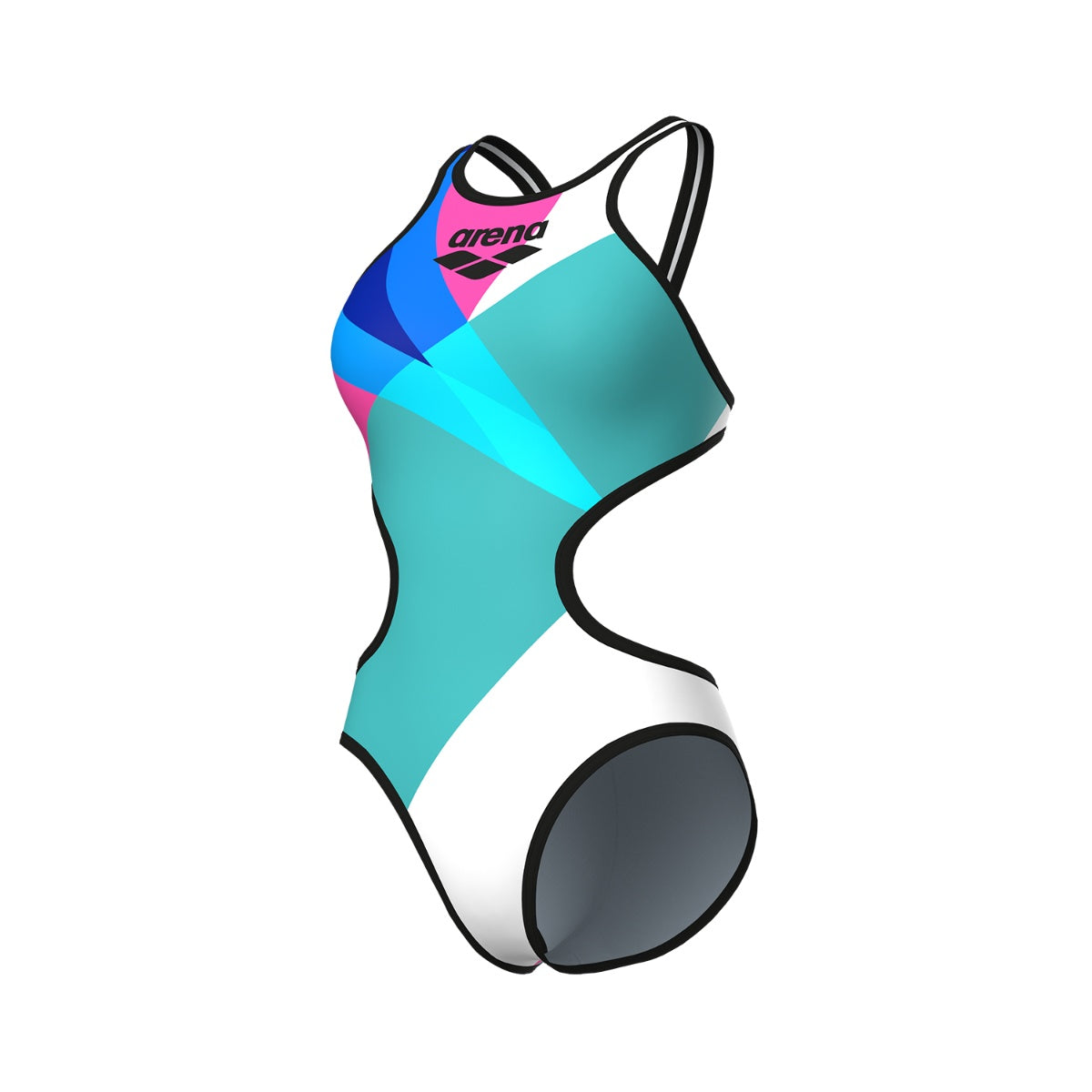 arena Women's One Placement Tech Back One Piece Swimsuit multi color (green/white/pink/blue/black)