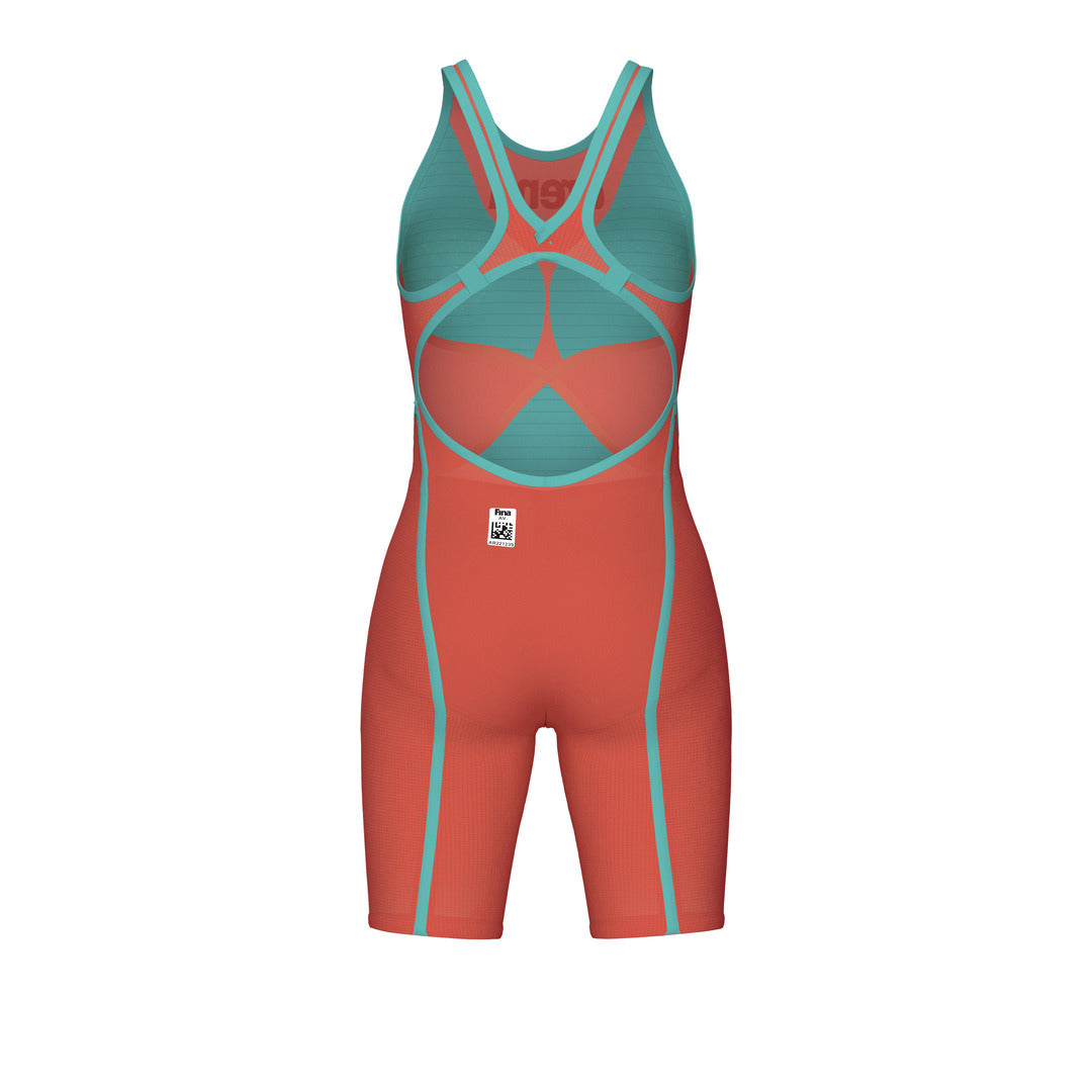 arena Women's Powerskin Carbon Glide Limited Edition Open Back Kneeskin coral