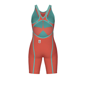 arena Women's Powerskin Carbon Glide Limited Edition Open Back Kneeskin coral