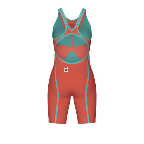 arena Women's Powerskin Carbon Glide Limited Edition Open Back Kneeskin coral