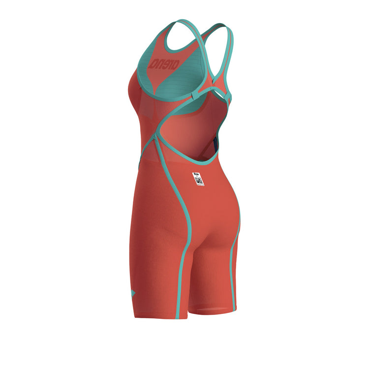 arena Women's Powerskin Carbon Glide Limited Edition Open Back Kneeskin coral