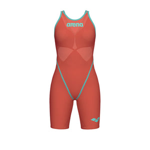 arena Women's Powerskin Carbon Glide Limited Edition Open Back Kneeskin coral