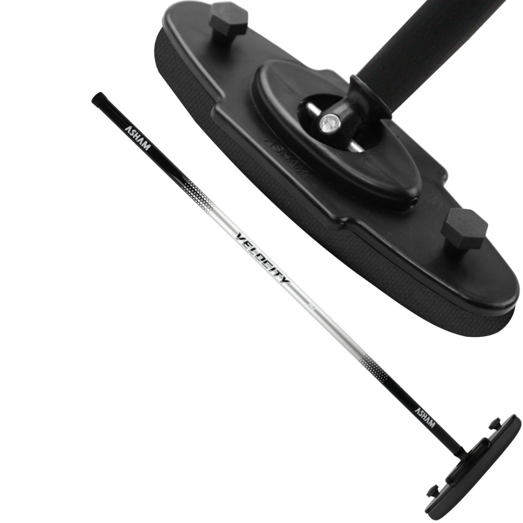 Asham Junior V2 Fiberglass Curling Broom black