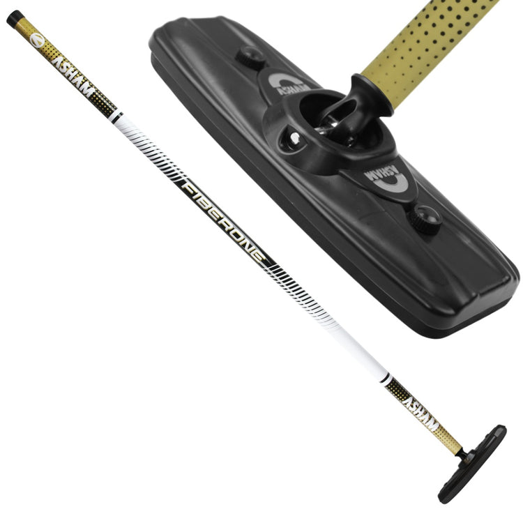 asham-ultra-force-fiberglass-curling-brooms gold/white
