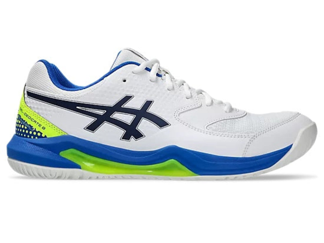 Asics Men's Gel-Dedicate 8 Pickleball Shoes white black blue