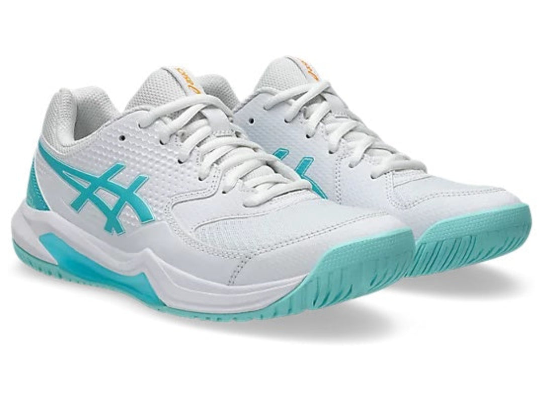 Asics Women's Gel-Dedicate 8 Pickleball Shoes white energy aqua teal