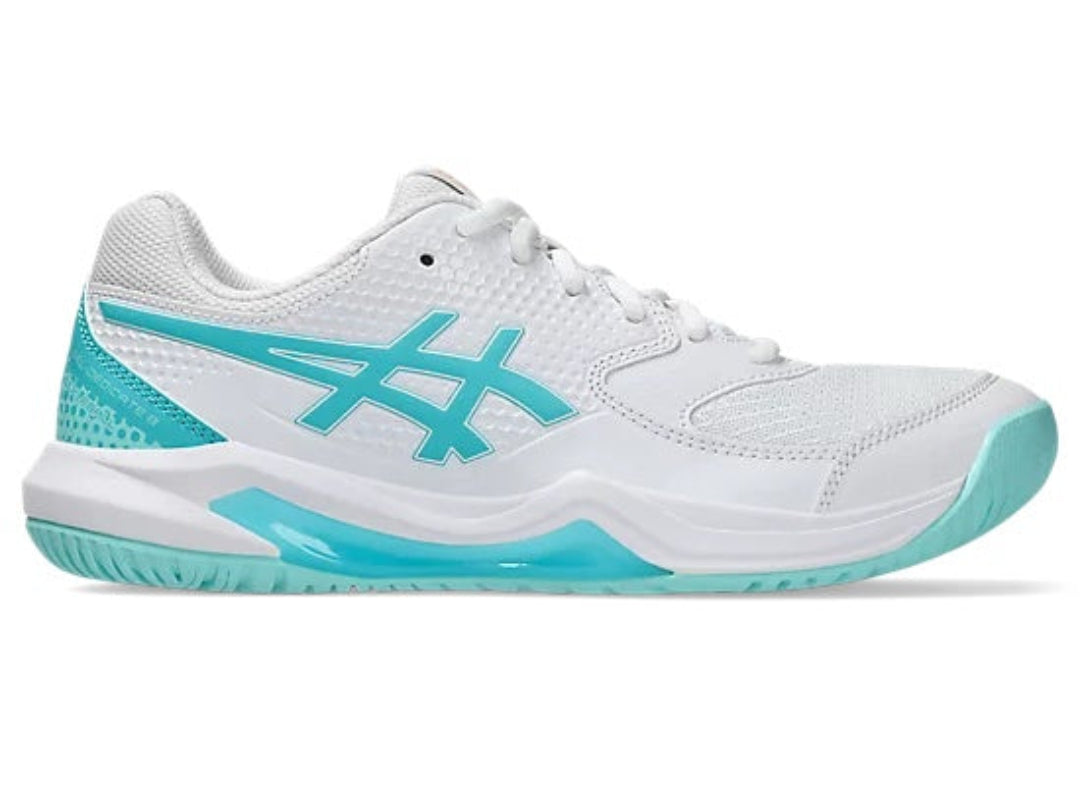 Asics Women's Gel-Dedicate 8 Pickleball Shoes white energy aqua teal