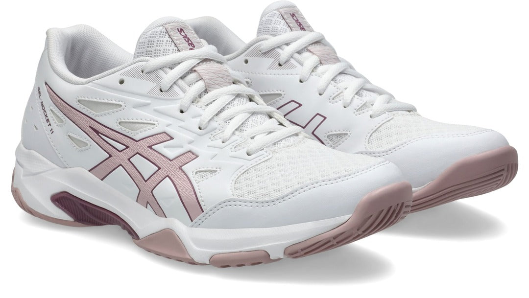 Asics Women's Gel-Rocket 11 1072A093 Volleyball Shoe White/ Watershed Rose