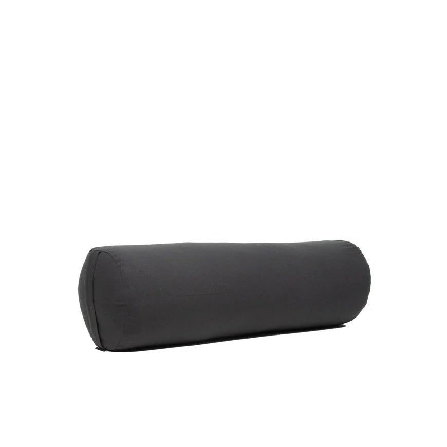 B, Halfmoon Cotton Cylindrical Yoga Bolster charcoal grey