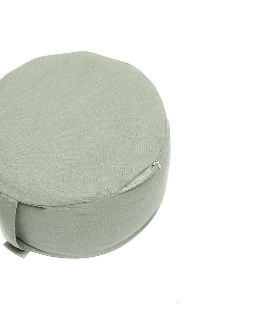 B, Halfmoon Cotton Mod Meditation Cushion moss green