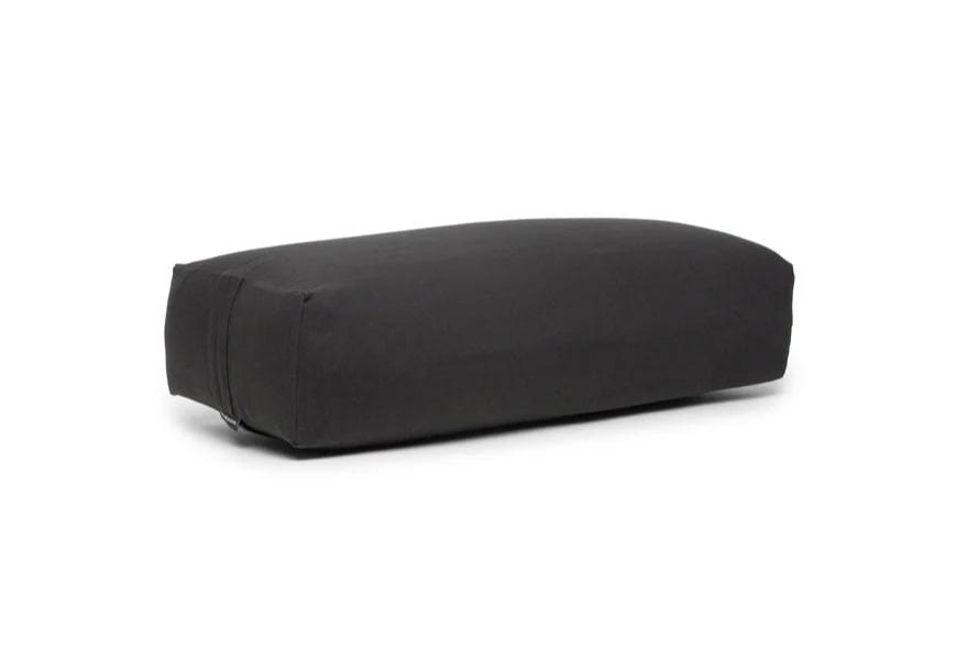 B, Halfmoon Cotton Rectangular Bolster Black