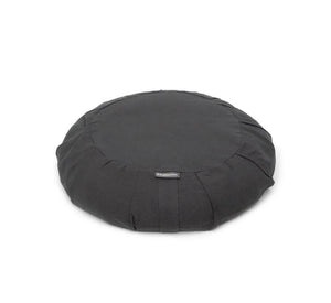 B, Halfmoon Cotton Round Meditation Cushion Charcoal Black