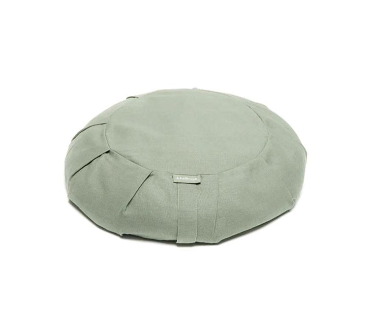 B, Halfmoon Cotton Round Meditation Cushion Moss Green