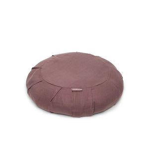 B, Halfmoon Linen Round Meditation Cushion fig purple