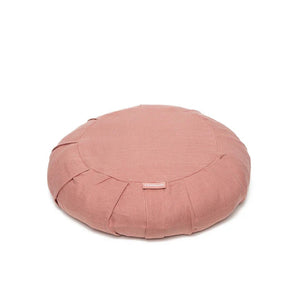 B, Halfmoon Linen Round Meditation Cushion rose clay pink