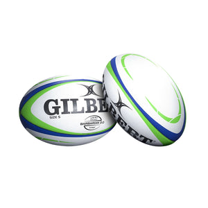 Gilbert Barbarian Match Rugby Ball white/blue/green