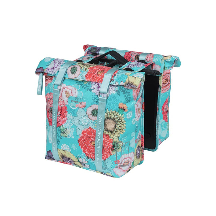 Basil Bloom Double Pannier blue