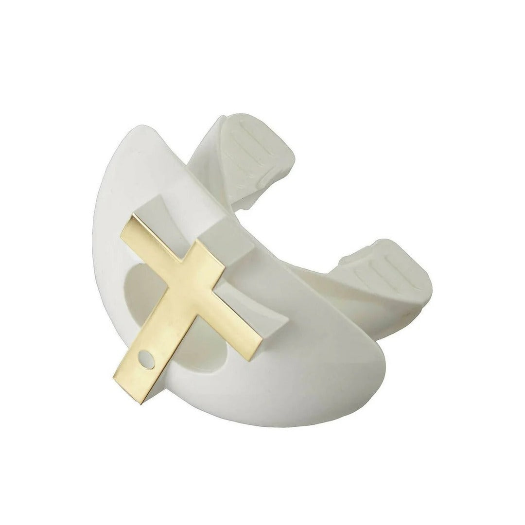 Battle 3D Chrome Cross Oxygen Football Mouthguard white/gold