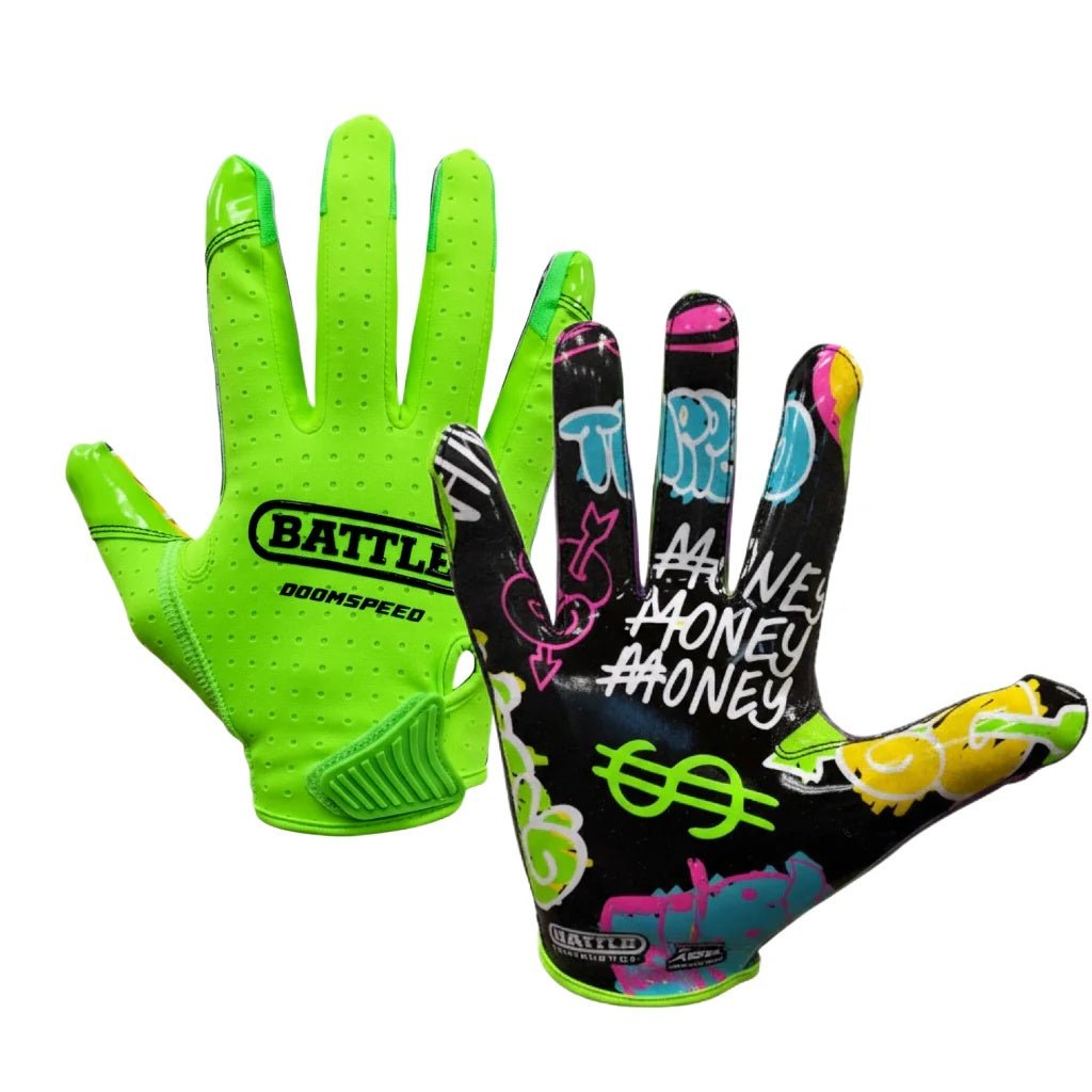 Battle Junior Monopoly Street Art Receiver Football Gloves green/black