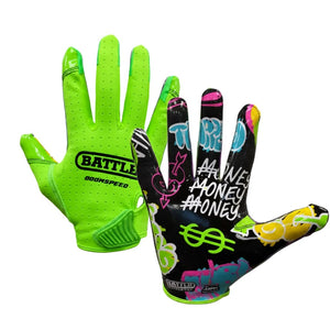 Battle Junior Monopoly Street Art Receiver Football Gloves green/black