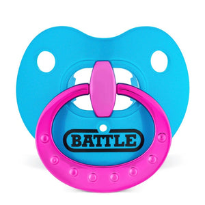 Battle Oxygen Binky Football Mouthguard chrome blue/pink