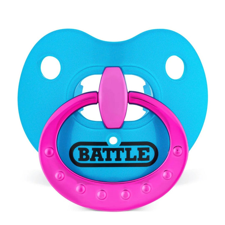 Battle Oxygen Binky Football Mouthguard chrome blue/pink