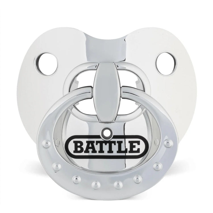Battle Oxygen Binky Football Mouthguard chrome silver