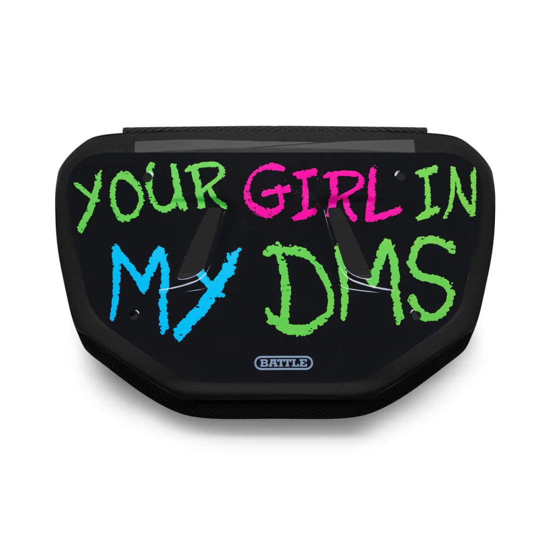 Battle Senior Football Back Plate "your girl in my DMS" black