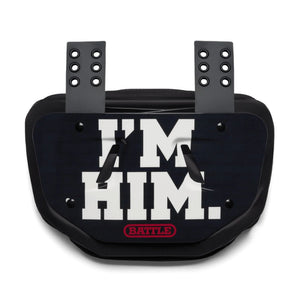 Battle Senior Football Back Plate I'm Him Black