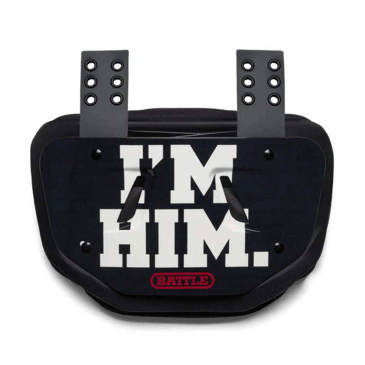 Battle Senior Football Back Plate I'm Him Black