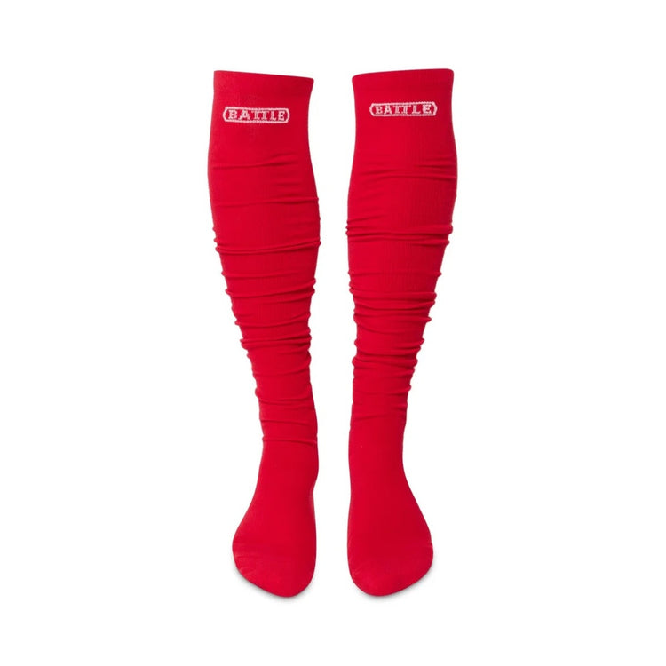 Battle Senior Long Football Socks red