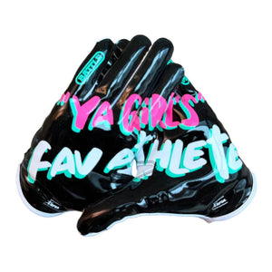 Battle Senior Ya Girls Favorite Athlete Receiver Football Gloves black/pink/white