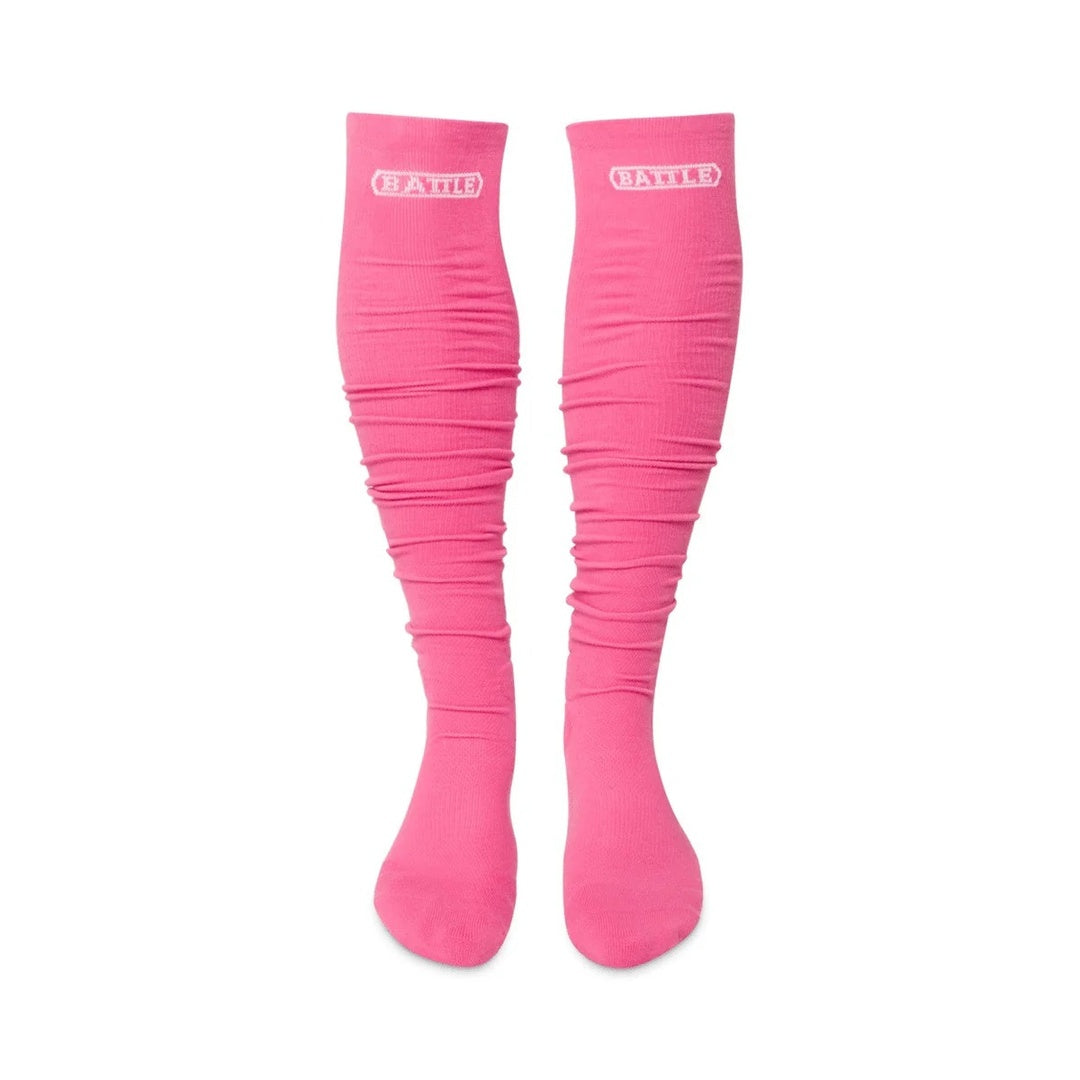 Battle Youth Long Football Socks pink