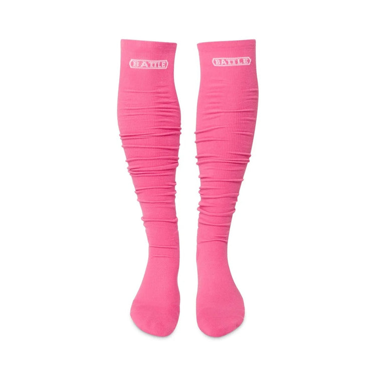 Battle Youth Long Football Socks pink