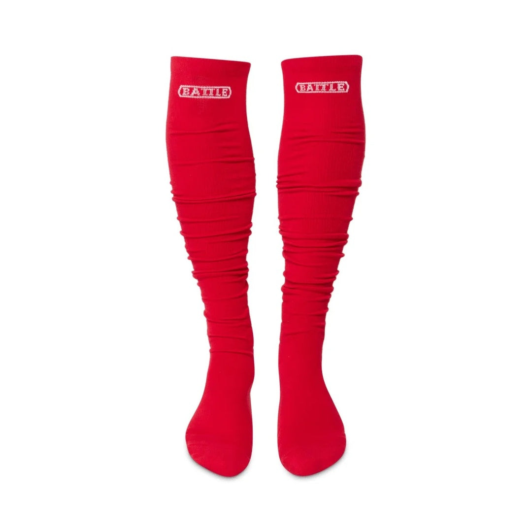 Battle Youth Long Football Socks red
