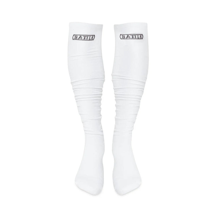 Battle Youth Long Football Socks white