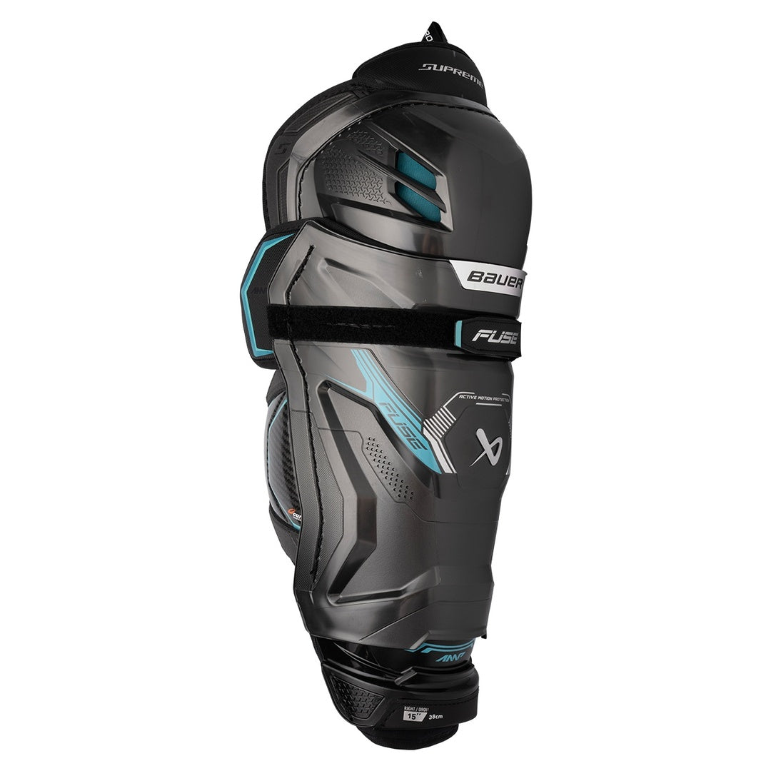 Bauer Intermediate Supreme Fuse Hockey Player Shin Guard silver/black