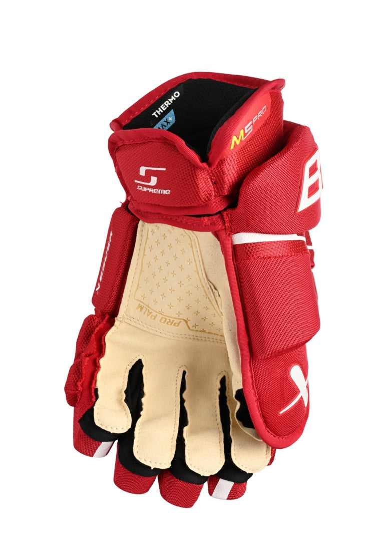 Bauer Intermediate Supreme M5PRO Hockey Player Gloves red