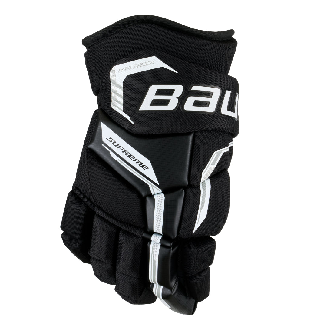 Bauer Intermediate Supreme Matrix Hockey Player Gloves Black/White