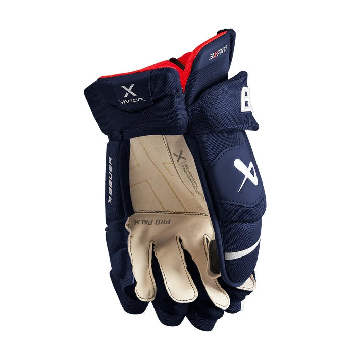 Bauer Intermediate Vapor 3X PRO Hockey Player Gloves navy blue