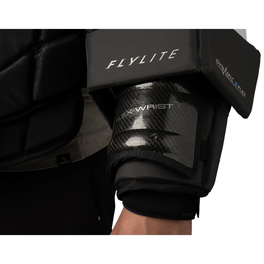 Bauer Intermediate Vapor Flylite Hockey Goalie Chest and Arm Protector black/ white