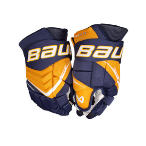 Bauer Intermediate Vapor FLYLITE Hockey Player Gloves navy gold