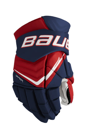 Bauer Intermediate Vapor FLYLITE Hockey Player Gloves navy red white