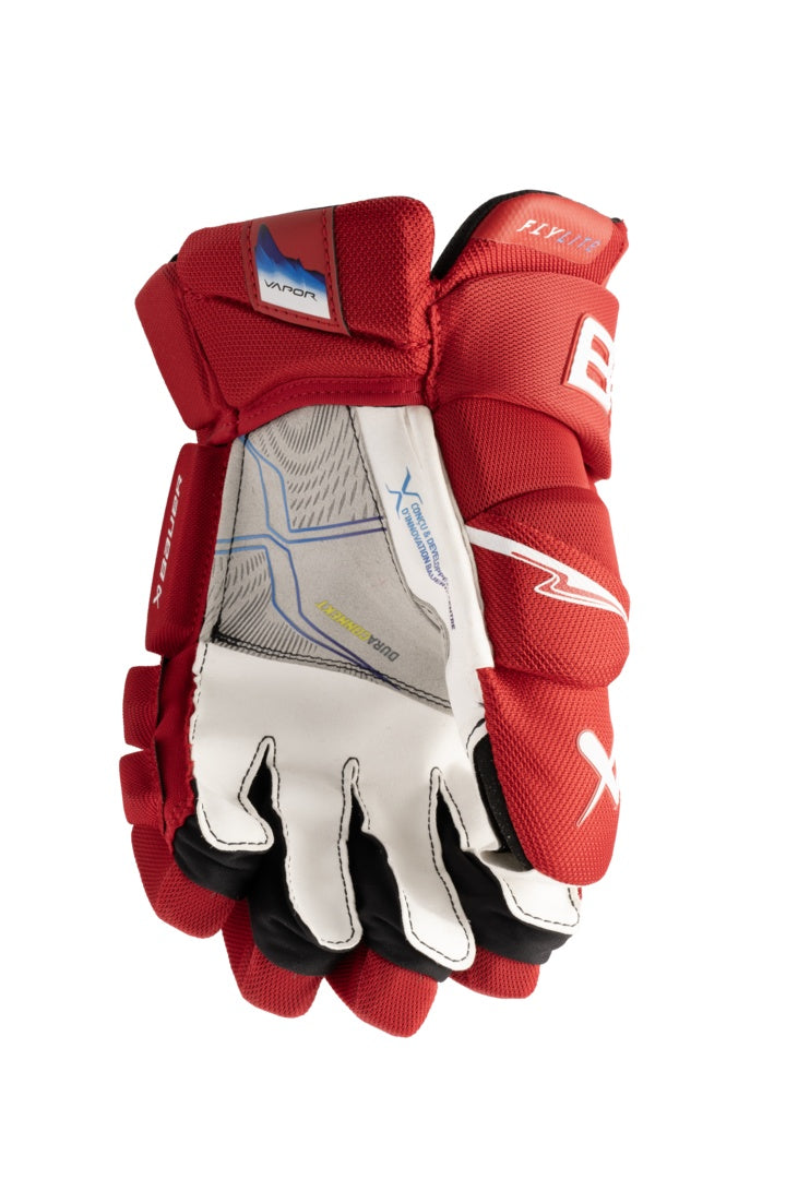 Bauer Intermediate Vapor FLYLITE Hockey Player Gloves red